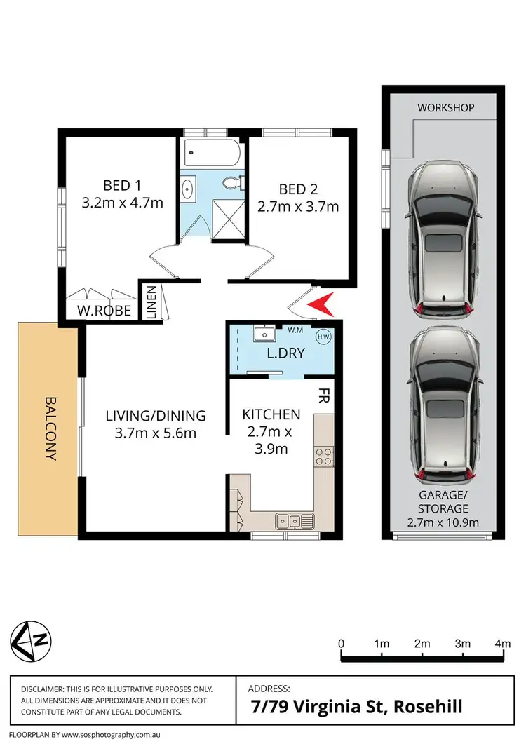Floorplan of Homely apartment listing, 7/79 Virginia Street, Rosehill NSW 2142
