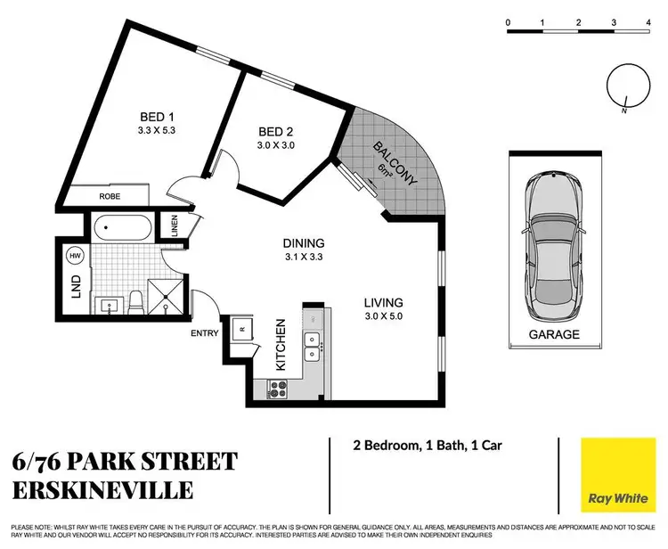 Floorplan of Homely apartment listing, 6/76 Park Street, Erskineville NSW 2043