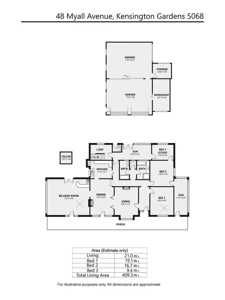 Floorplan of Homely house listing, 48 Myall Avenue, Kensington Gardens SA 5068