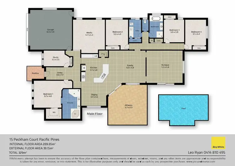 Floorplan of Homely house listing, 15 Peckham Court, Pacific Pines QLD 4211