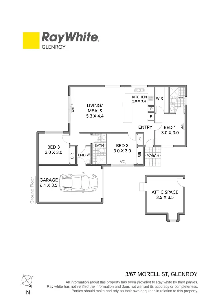 Floorplan of Homely villa listing, 3/67 Morell Street, Glenroy VIC 3046