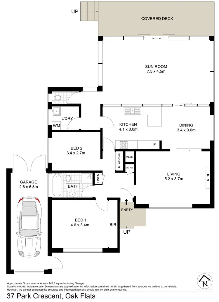 Floorplan of Homely house listing, 37 Park Crescent, Oak Flats NSW 2529
