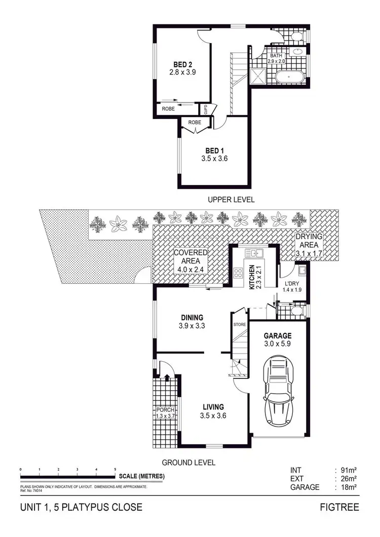 Floorplan of Homely townhouse listing, 1/5 Platypus Close, Figtree NSW 2525