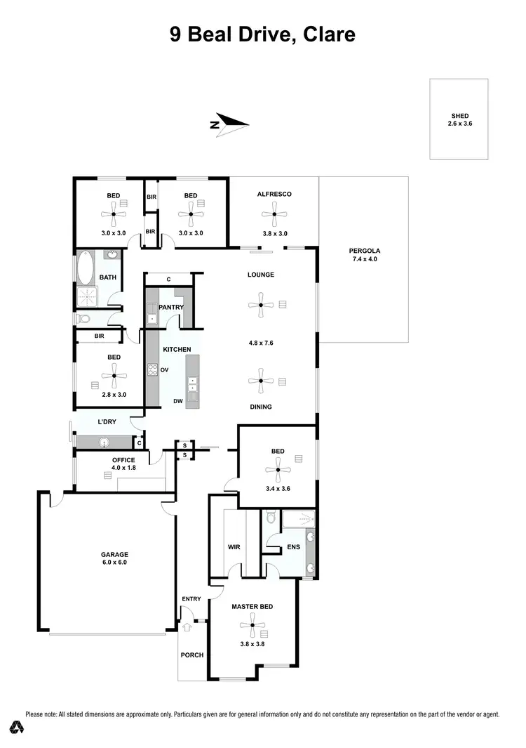 Floorplan of Homely house listing, 9 Beal Drive, Clare SA 5453
