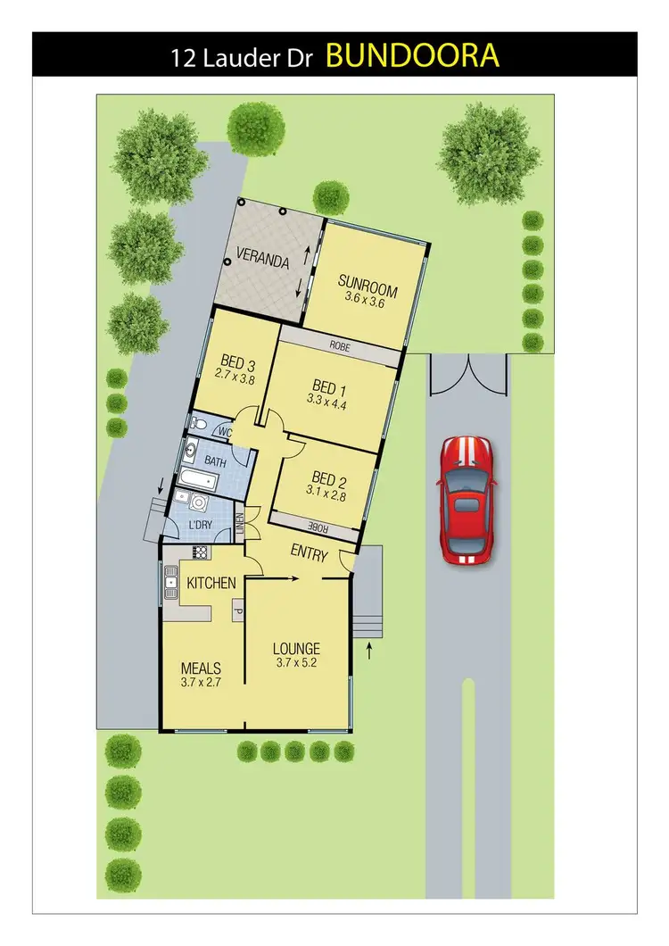 Floorplan of Homely house listing, 12 Lauder Drive, Bundoora VIC 3083