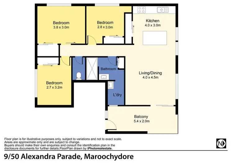 Floorplan of Homely unit listing, 9/50 Alexandra Parade, Maroochydore QLD 4558