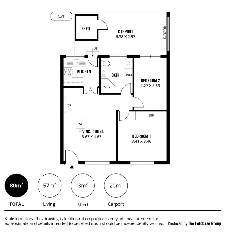 Floorplan of Homely unit listing, 1/3 Hassell Street, Ferryden Park SA 5010