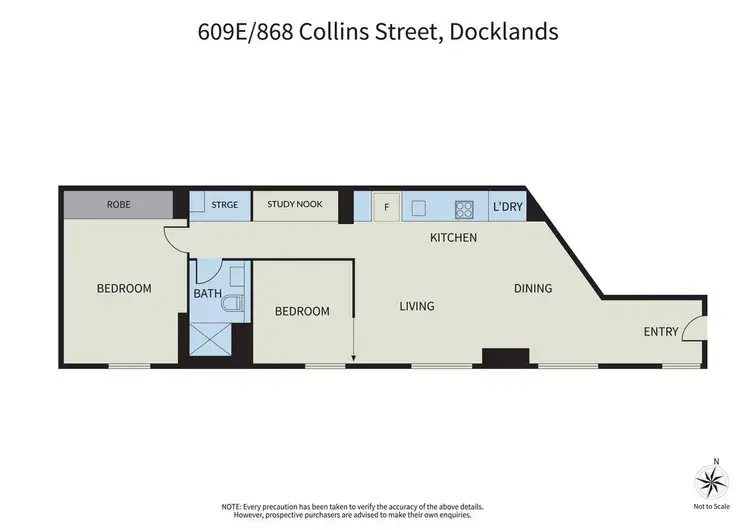 Floorplan of Homely apartment listing, 609E/868 Collins Street, Docklands VIC 3008