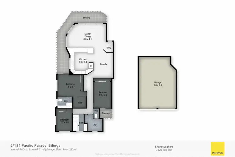Floorplan of Homely unit listing, 6/184 Pacific Parade, Bilinga QLD 4225