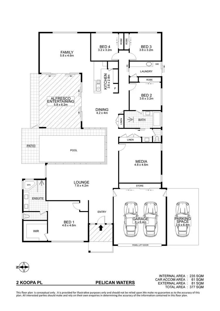 Floorplan of Homely house listing, 2 Koopa Place, Pelican Waters QLD 4551
