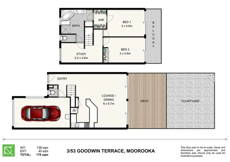 Floorplan of Homely townhouse listing, 3/53 Goodwin Terrace, Moorooka QLD 4105