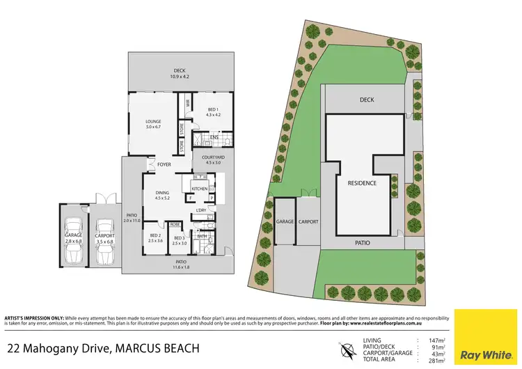 Floorplan of Homely house listing, 22 Mahogany Drive, Marcus Beach QLD 4573
