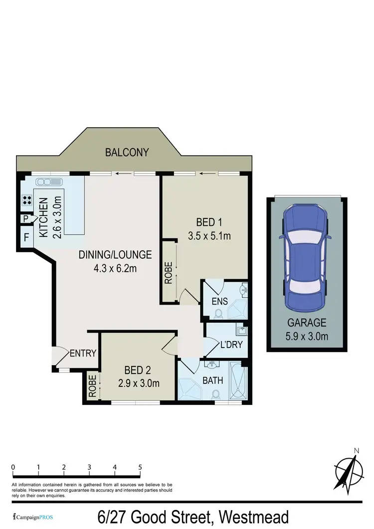 Floorplan of Homely unit listing, 6/27 Good Street, Westmead NSW 2145