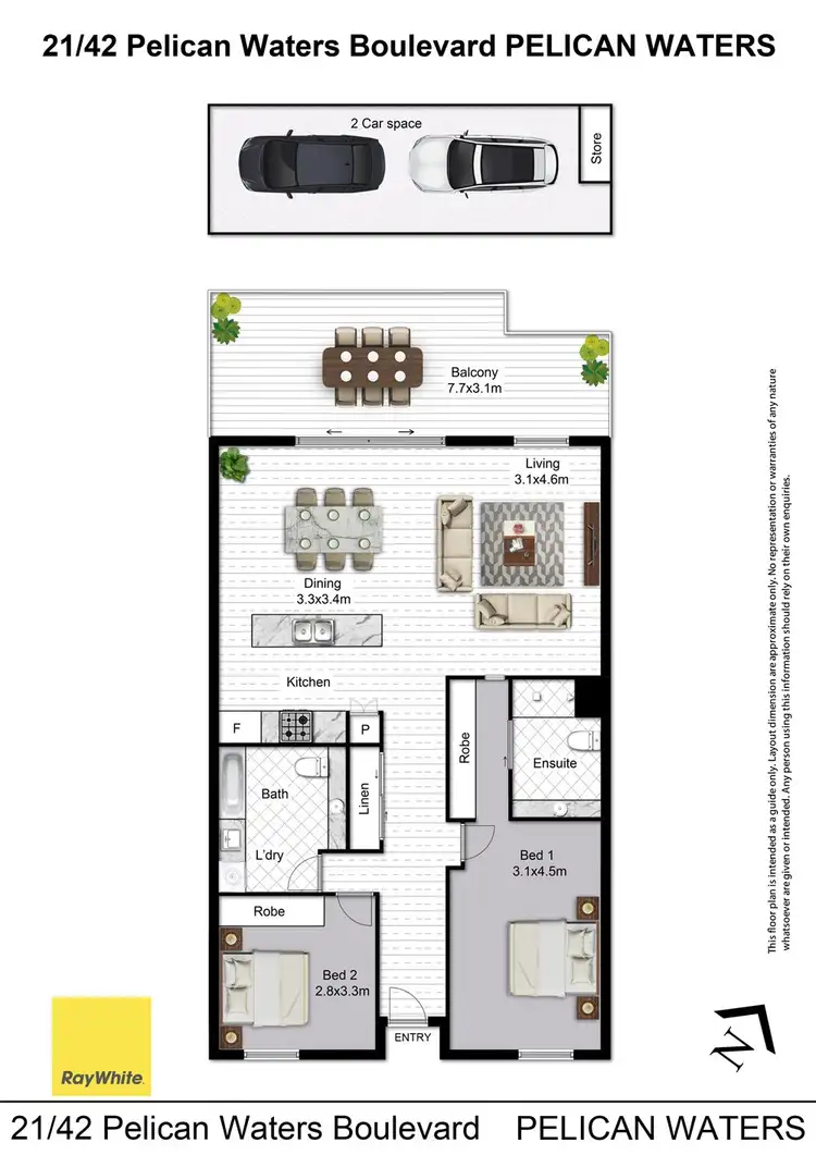 Floorplan of Homely unit listing, 21/42 Pelican Waters Boulevard, Pelican Waters QLD 4551