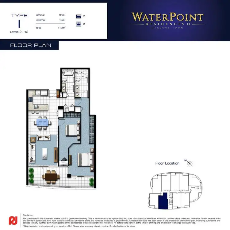 Floorplan of Homely unit listing, 2609/5 Harbour Side Court, Biggera Waters QLD 4216