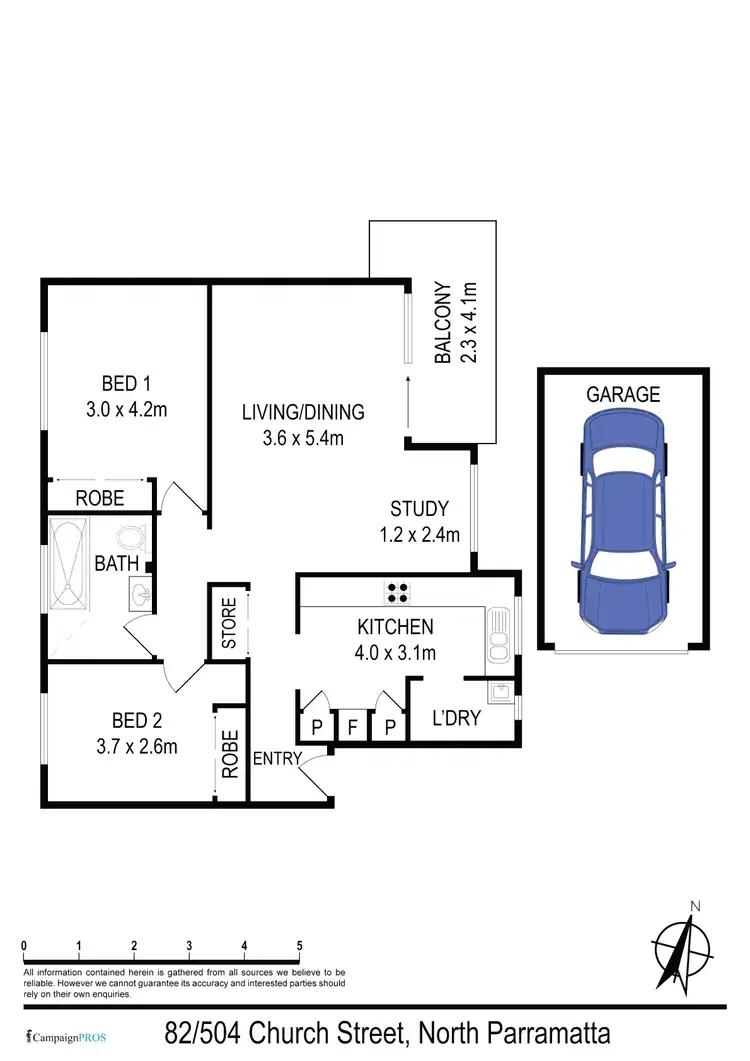 Floorplan of Homely apartment listing, 82/504 Church Street, North Parramatta NSW 2151