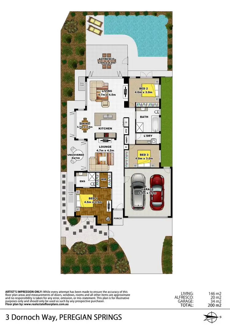 Floorplan of Homely house listing, 3 Dornoch Way, Peregian Springs QLD 4573