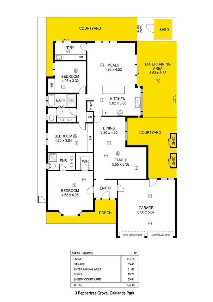 Floorplan of Homely house listing, 3 Peppertree Grove, Oaklands Park SA 5046