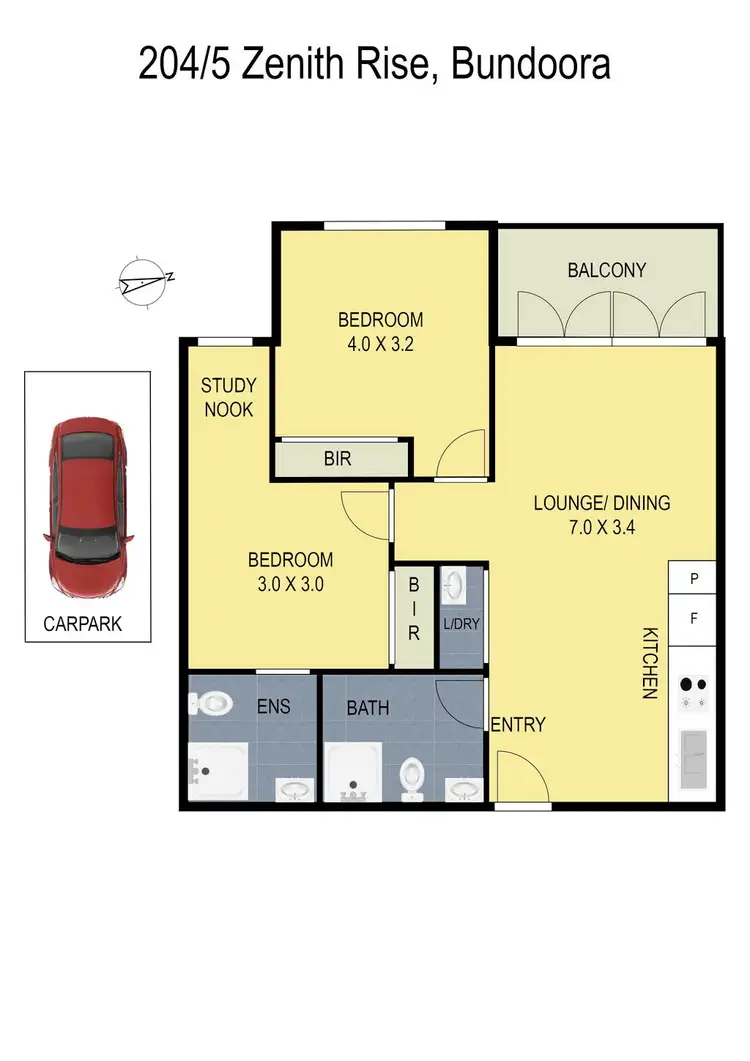 Floorplan of Homely apartment listing, 204/5 Zenith Rise, Bundoora VIC 3083