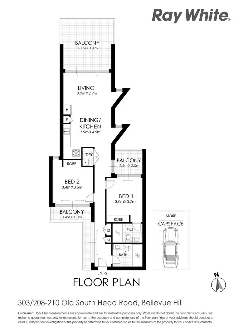 Floorplan of Homely apartment listing, 303/210 Old South Head Road, Bellevue Hill NSW 2023