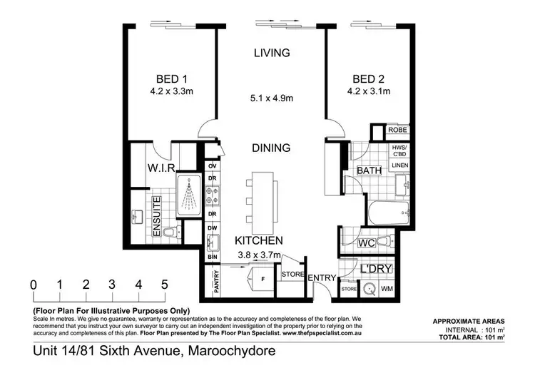 Floorplan of Homely unit listing, 14/81 Sixth Avenue, Maroochydore QLD 4558