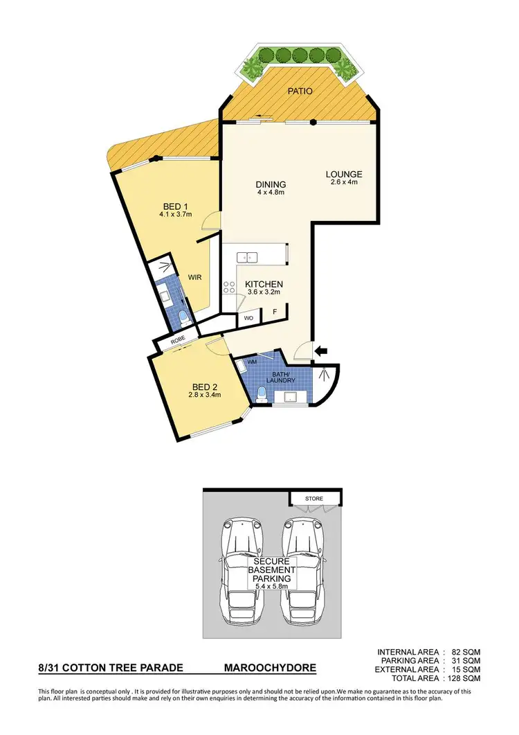 Floorplan of Homely unit listing, 8/31-33 Cotton Tree Parade, Maroochydore QLD 4558