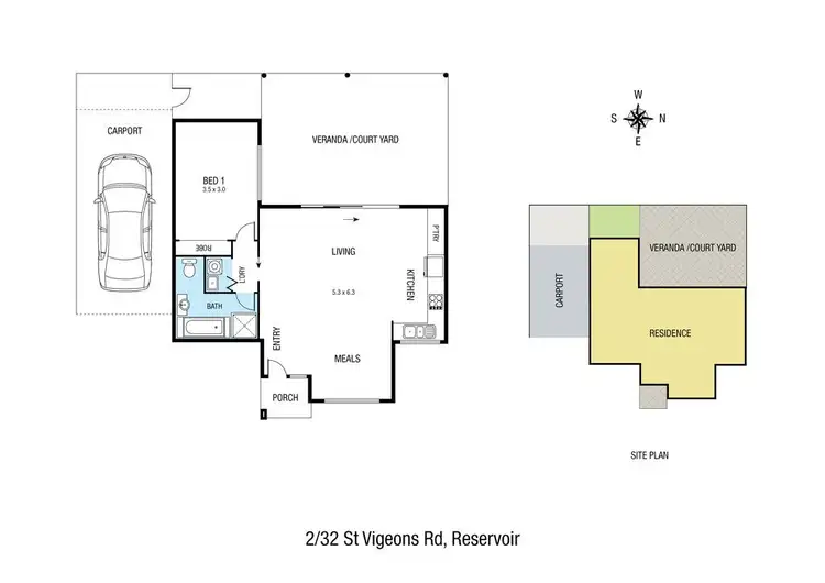 Floorplan of Homely unit listing, 2/32 St Vigeons Road, Reservoir VIC 3073