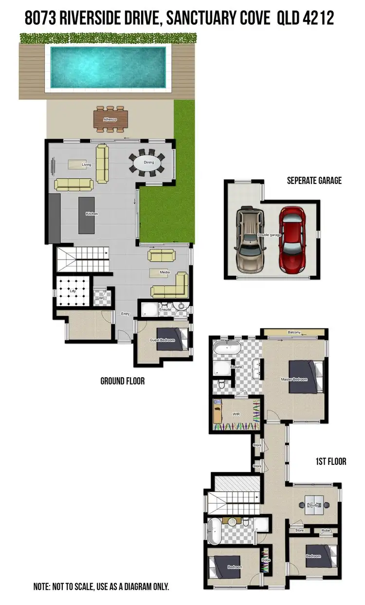 Floorplan of Homely house listing, 8073 Riverside Drive, Sanctuary Cove QLD 4212