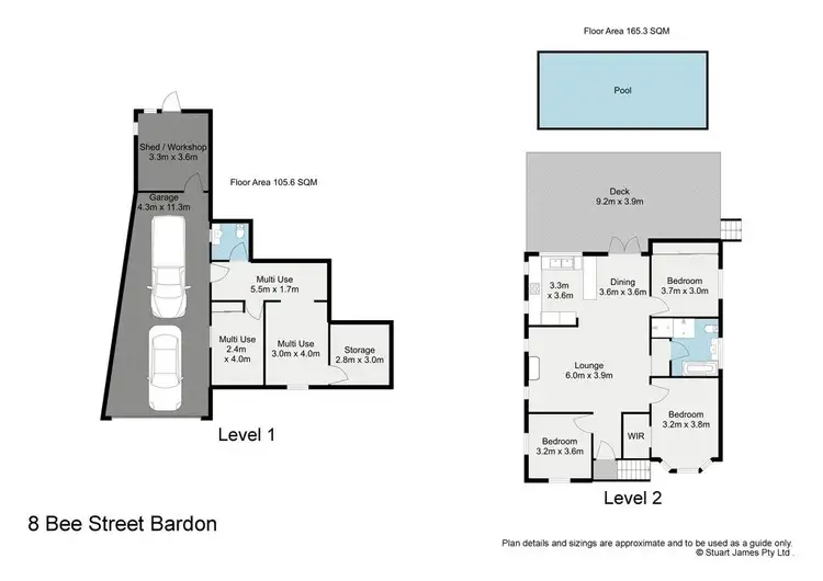 Floorplan of Homely house listing, 8 Bee Street, Bardon QLD 4065
