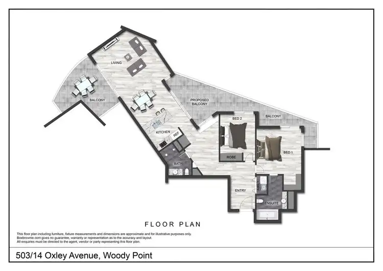 Floorplan of Homely unit listing, 503/14 Oxley Avenue, Woody Point QLD 4019