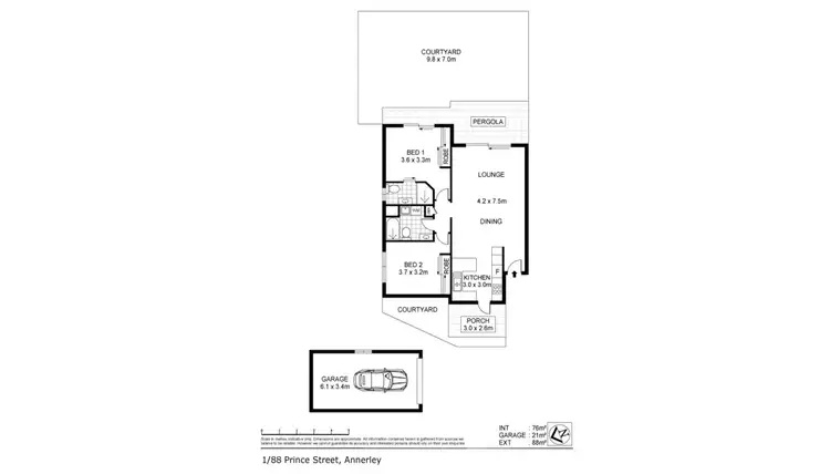 Floorplan of Homely unit listing, 1/88 Prince Street, Annerley QLD 4103