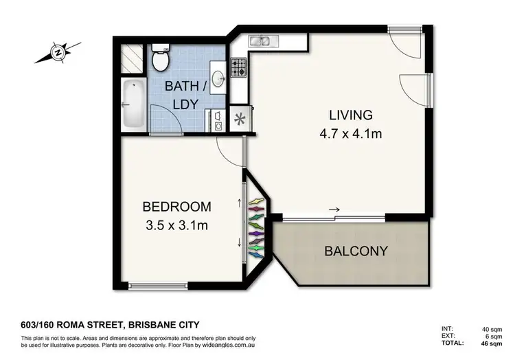 Floorplan of Homely apartment listing, 603/160 Roma Street, Brisbane City QLD 4000