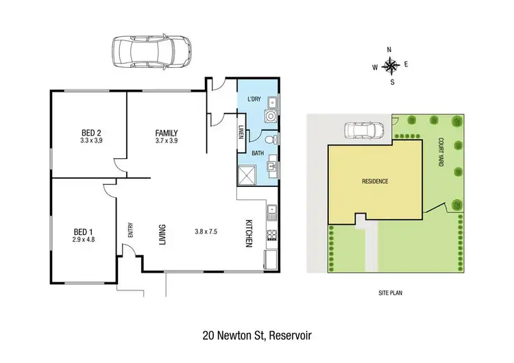 Floorplan of Homely unit listing, 20 Newton Street, Reservoir VIC 3073