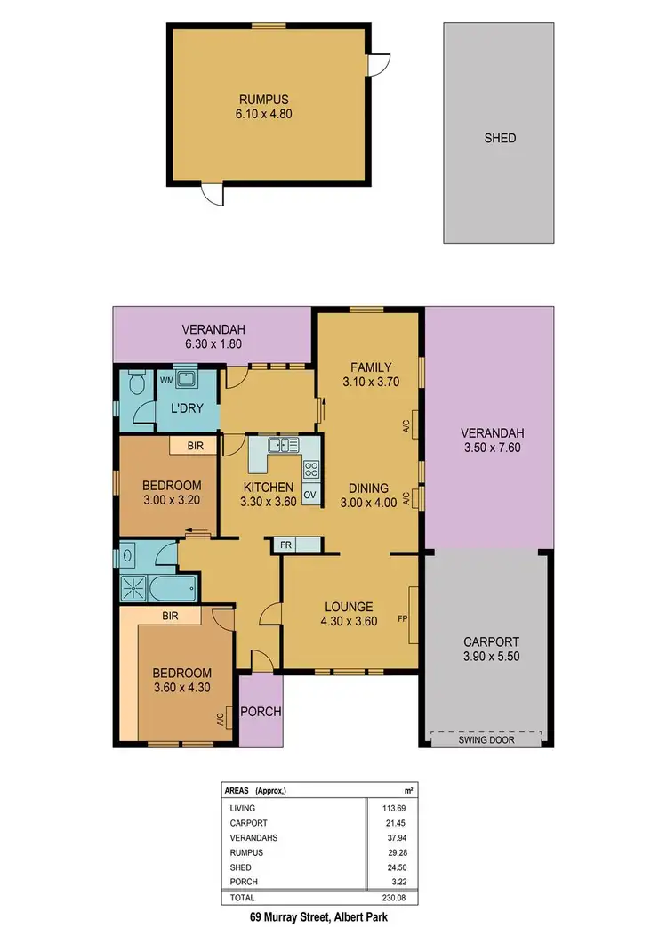 Floorplan of Homely house listing, 69 Murray Street, Albert Park SA 5014