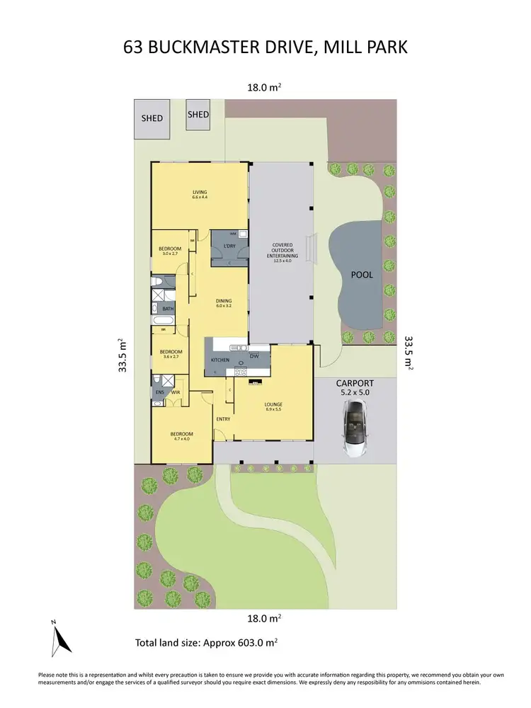 Floorplan of Homely house listing, 63 Buckmaster Drive, Mill Park VIC 3082