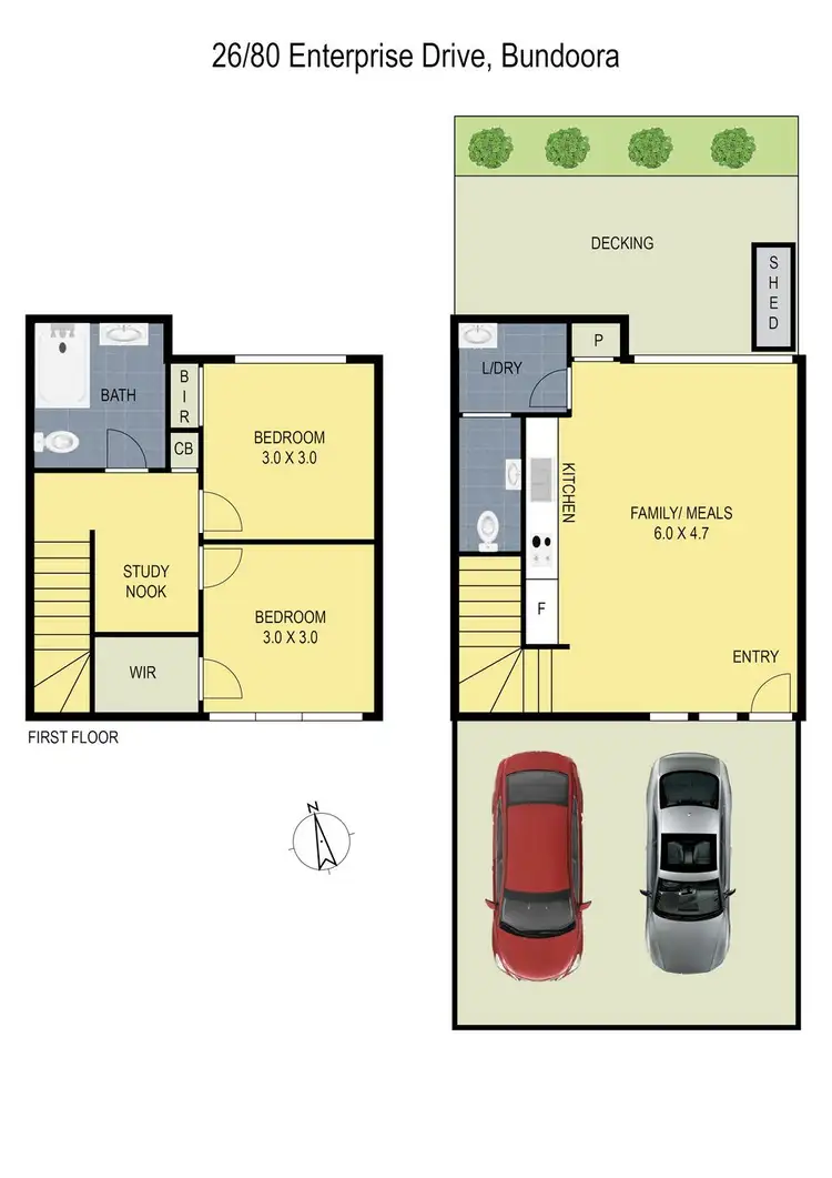 Floorplan of Homely townhouse listing, 26/80 Enterprise Drive, Bundoora VIC 3083
