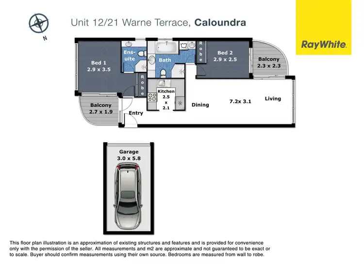 Floorplan of Homely apartment listing, 12/21 Warne Terrace, Caloundra QLD 4551