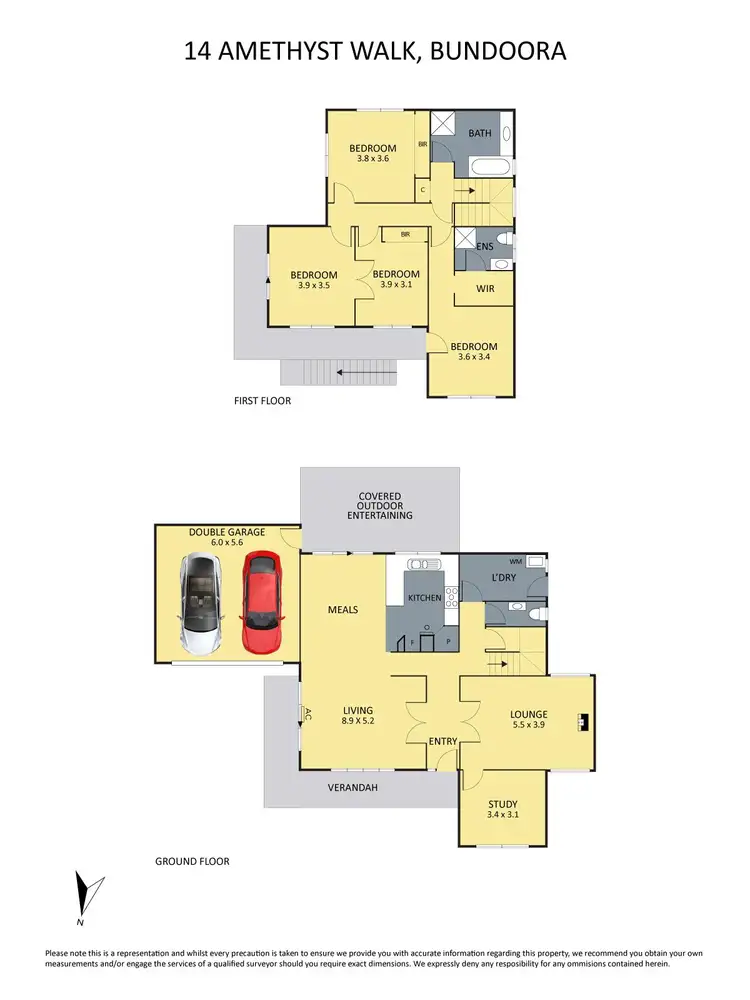 Floorplan of Homely house listing, 14 Amethyst Walk, Bundoora VIC 3083