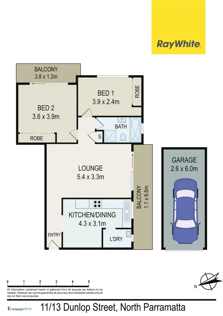 Floorplan of Homely unit listing, 11/13 Dunlop Street, North Parramatta NSW 2151