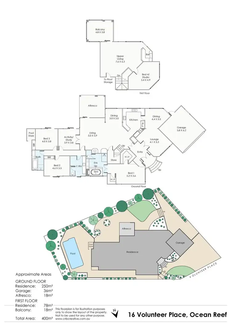 Floorplan of Homely house listing, 16 Volunteer Place, Ocean Reef WA 6027