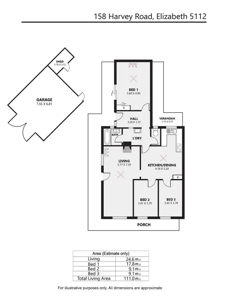Floorplan of Homely house listing, 158 Harvey Road, Elizabeth South SA 5112