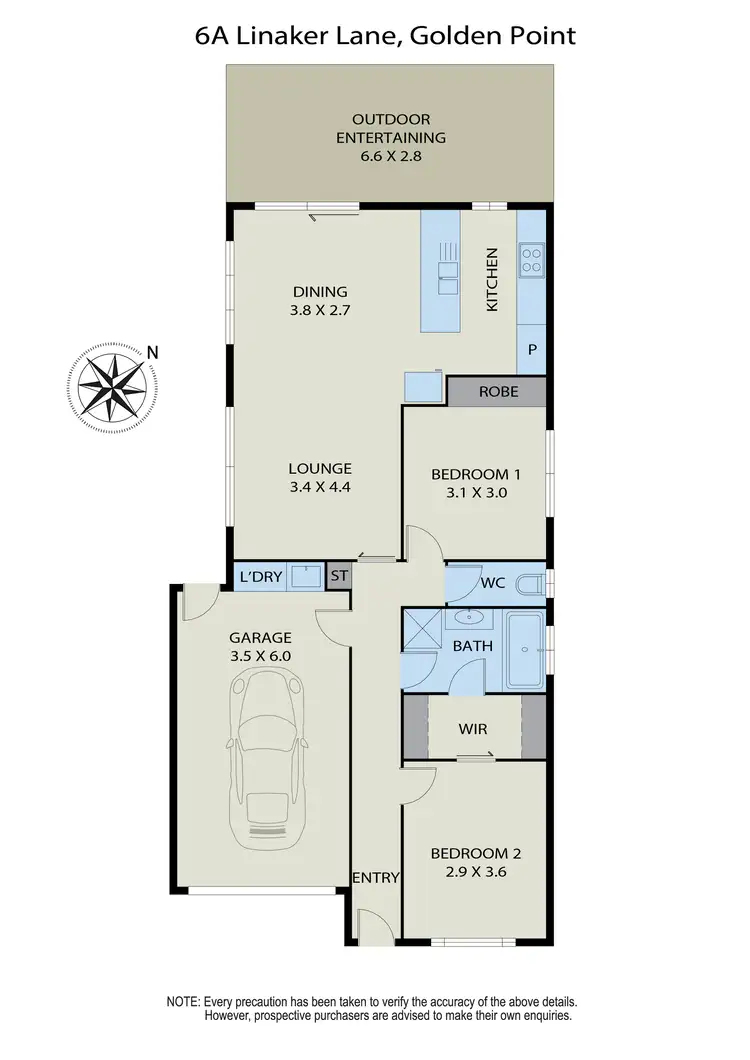 Floorplan of Homely townhouse listing, 6A Linaker Lane, Golden Point VIC 3350