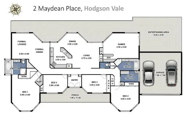Floorplan of Homely house listing, 2 Maydean Place, Hodgson Vale QLD 4352