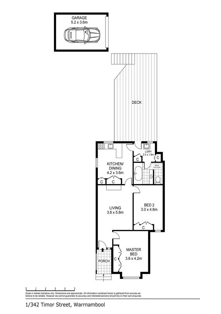 Floorplan of Homely house listing, 1/342 Timor Street, Warrnambool VIC 3280