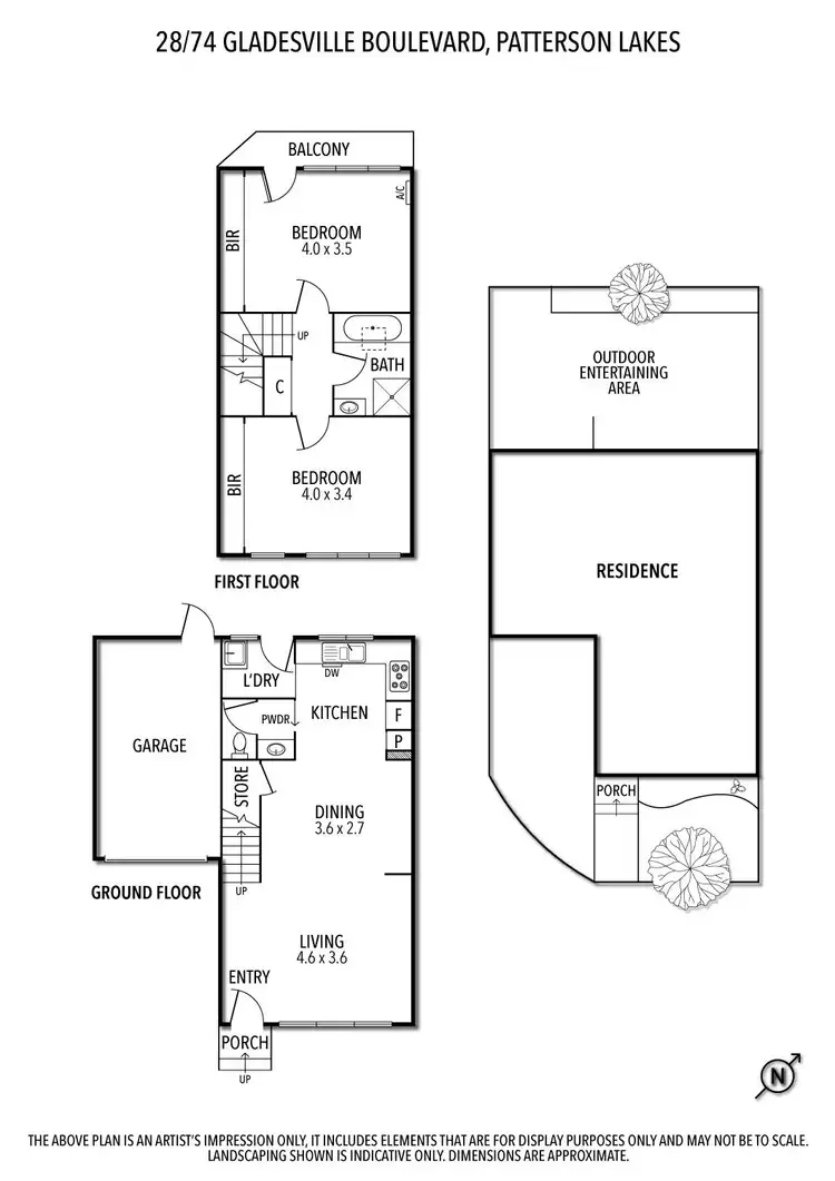 Floorplan of Homely townhouse listing, 28/74 Gladesville Boulevard, Patterson Lakes VIC 3197