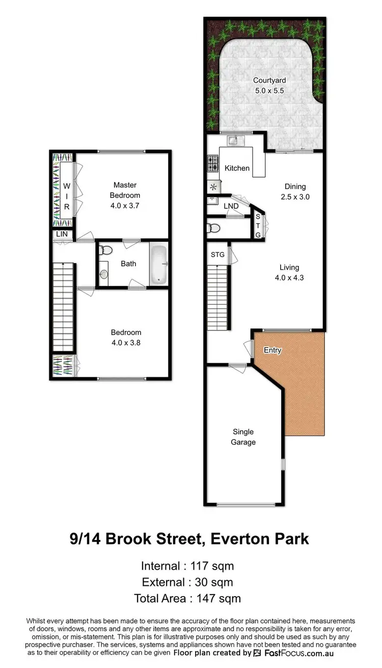 Floorplan of Homely townhouse listing, 28/14 Brook Street, Everton Park QLD 4053
