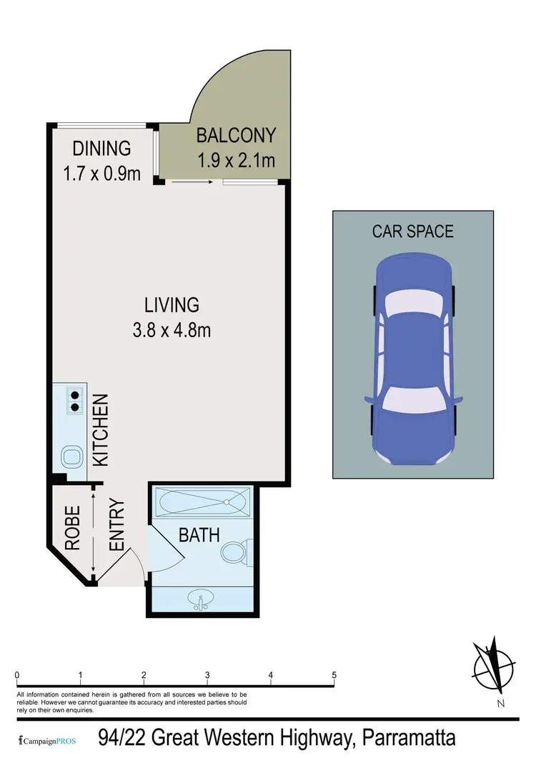 Floorplan of Homely apartment listing, 94/22 Great Western Highway, Parramatta NSW 2150