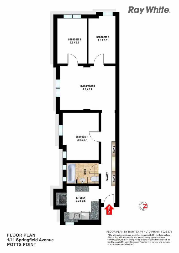 Floorplan of Homely apartment listing, 1/11 Springfield Avenue, Potts Point NSW 2011