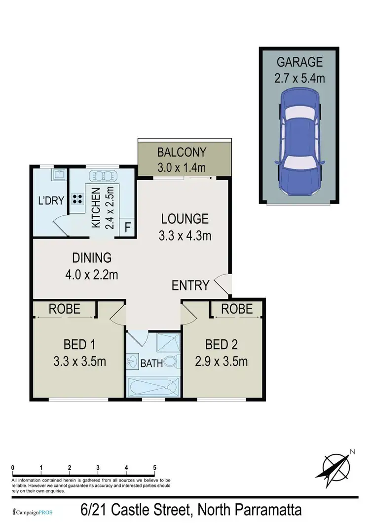 Floorplan of Homely unit listing, 6/21 Castle Street, North Parramatta NSW 2151