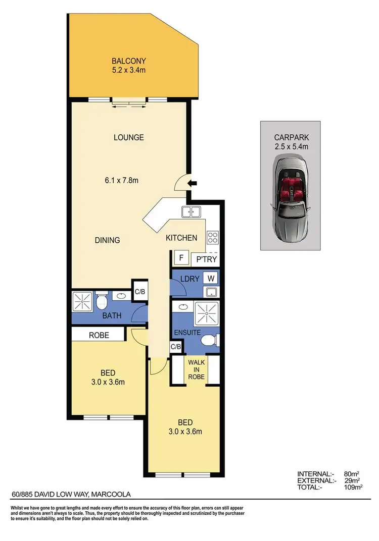 Floorplan of Homely unit listing, 60/885 David Low Way, Marcoola QLD 4564